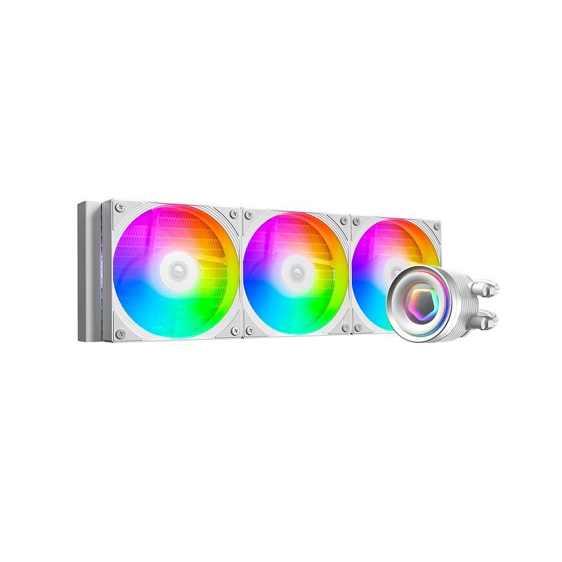 Sistema de Enfriamiento Liquido ID-COOLING FX360 INF, Soporta Intel y AMD, Radiador 360mm 3x Fan, 5V 3Pin ARGB, Blanco