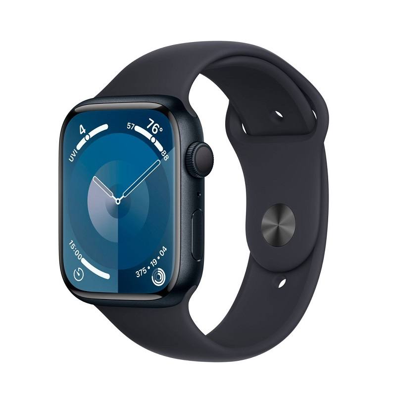 Reloj Apple Watch Series 9 GPS, A2980, pantalla de 45mm, color Azul media noche, correa plástica