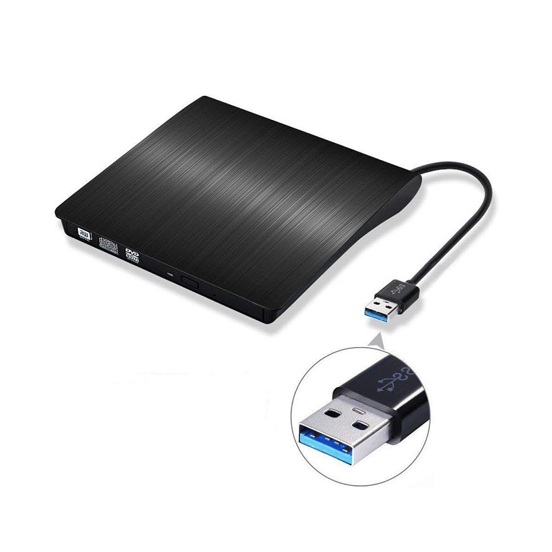 Quemadora / Grabadora DVD RW Externo AON PC-1000, USB 3.0, 8x/8x/6x, 24X, Negro