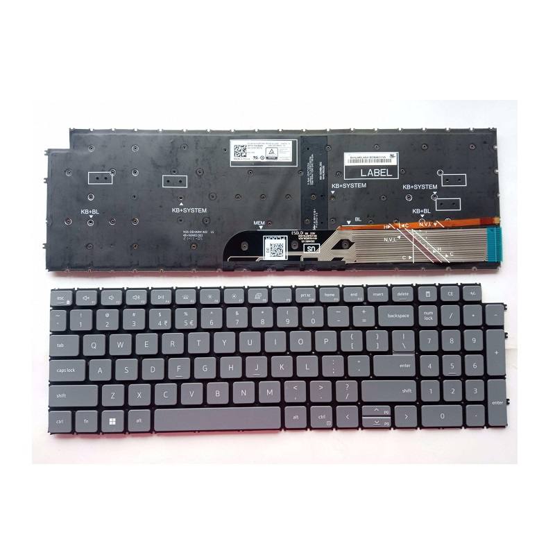 Teclado para DELL Latitude 3520 Vostro 3510 3520 5510 5515 7510 7620, con retroiluminación, Inglés, Gris