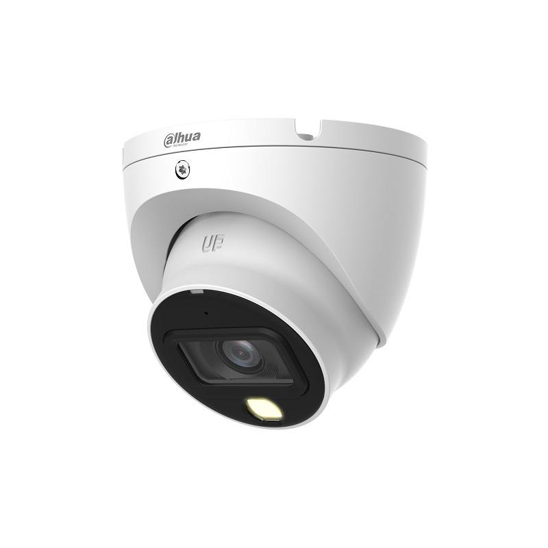 Cámara Domo DAHUA CVI/CVBS/AHD/TVI, 2.8mm, 8MP 4K, IR 20m, Full Color, Micrófono, IP67 Weatherproof, Metálica