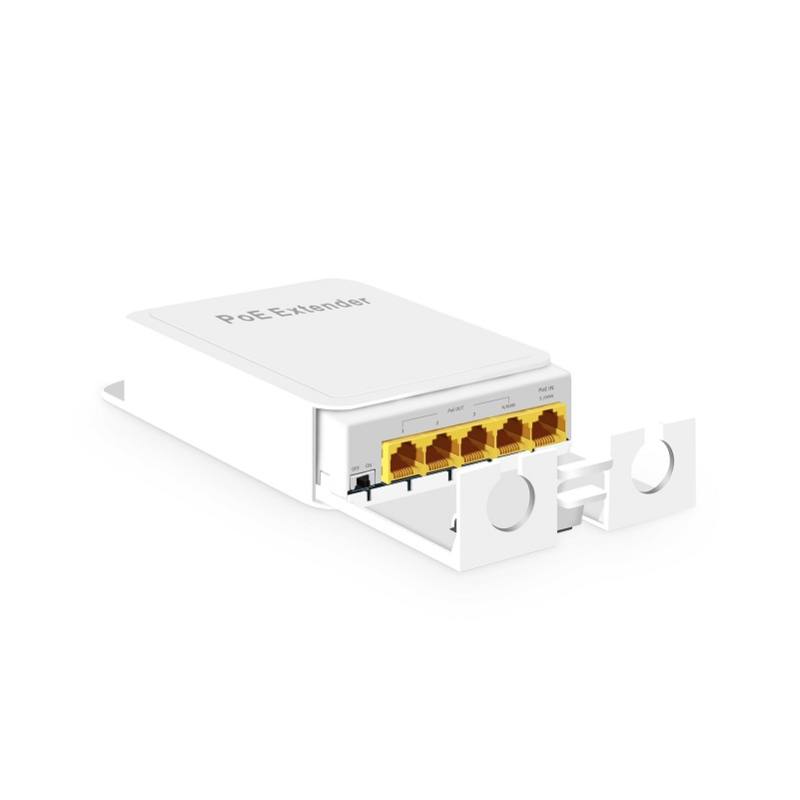Extensor/repetidor POE T-VISION, 1 entrada a 4 salidas, 10/100/1000Mbps, 30W/60W/90W, para NVR, cámara IP AP, impermeable para exteriores