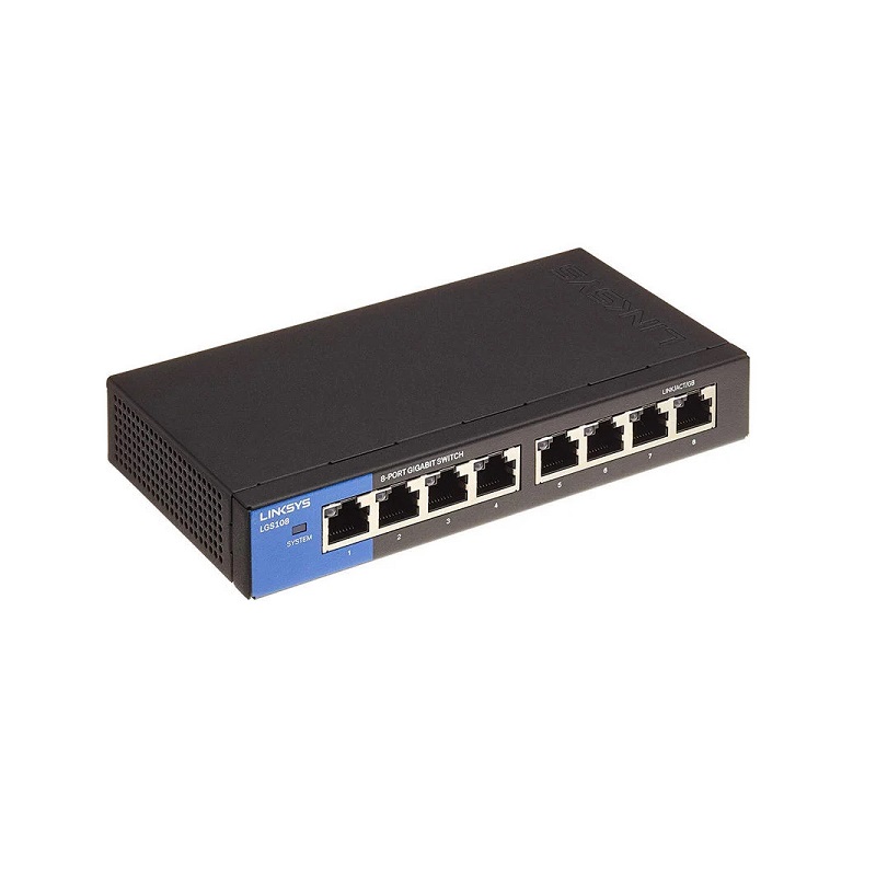 Switch Gigabit LINKSYS LGS108, de 8 Puertos puertos 10/100/1000Mbps
