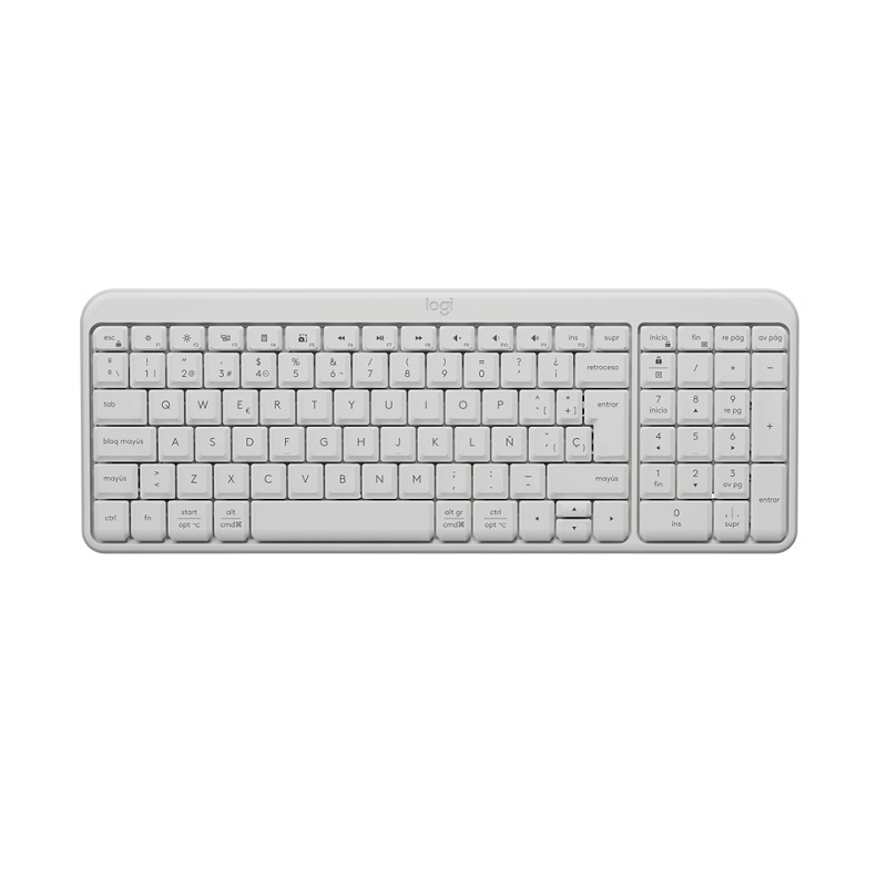 Teclado Logitech K250, Conexión Inalámbrica Bluetooth, Español, Blanco