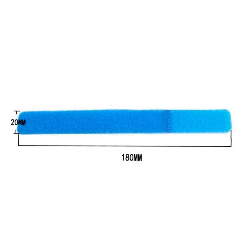 Correa de velcro para organizar cable 180mm x 20mm, Azul