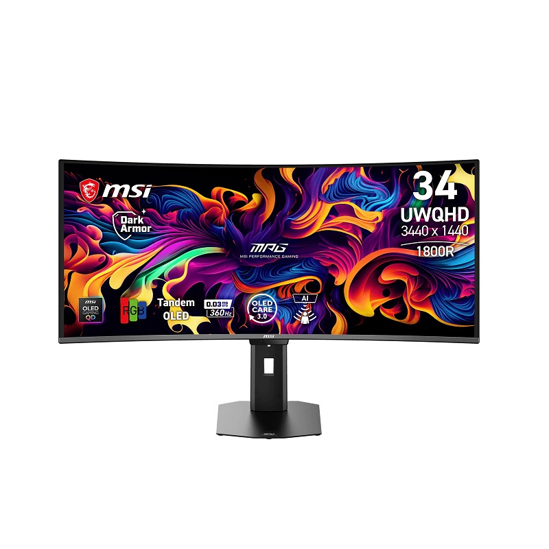 Monitor Gaming Curvo MSI MPG 341CQR de 34" OLED QHD 2K IPS, 360Hz, 0.03ms, HDMI, Display Port, AMD FreeSync Premium Pro