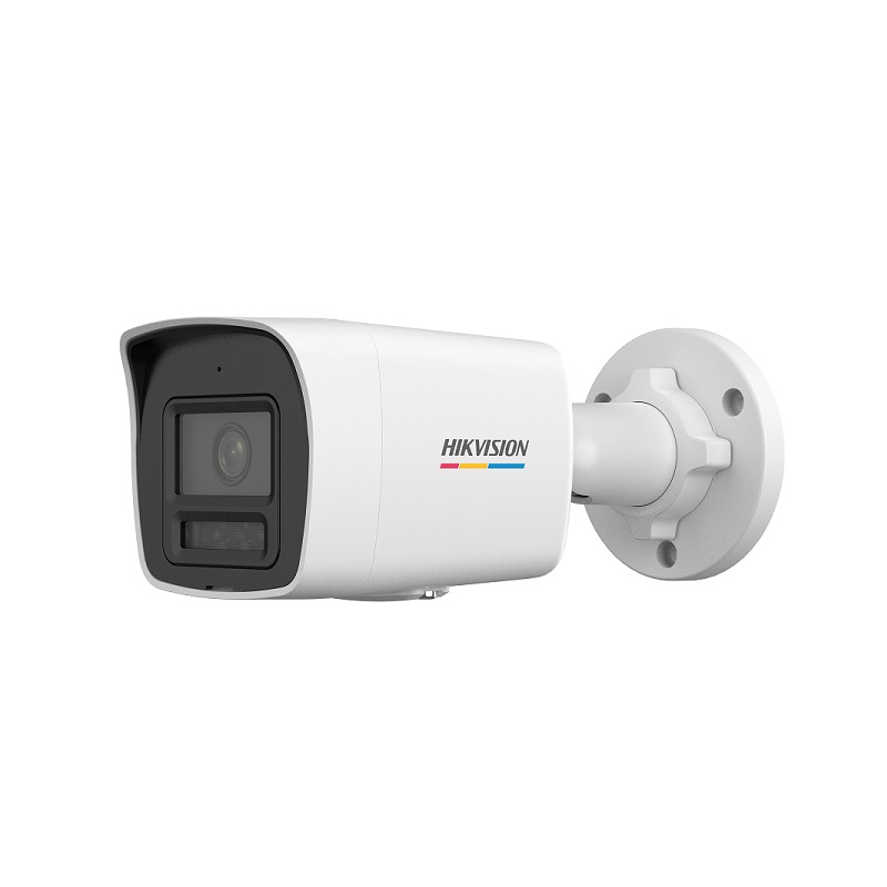 Cámara IP Bullet Hikvision POE, 2.8mm, 4MP, 30m, Smart Hybrid Light, Color Vu 3.0, Micrófono, IP67, Metal/Plástico