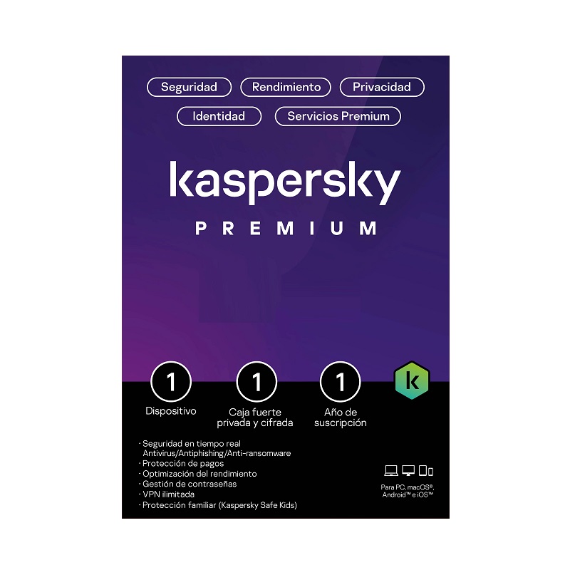 Programa Antivirus Kaspersky Premium para 1 PC, 1 Año de Suscripción