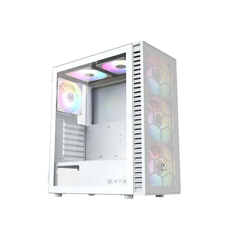 Gabinete Gaming XYZ AIRONE 100 MESHS ARGB, ATX Mid-Tower, 6x Fan incluidos, Blanco