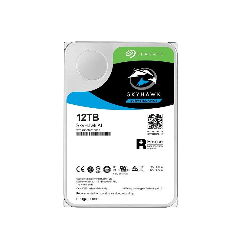 Disco duro Seagate Skyhawk AI, 12TB 3.5 7200RPM 256MB, para Videovigilancia