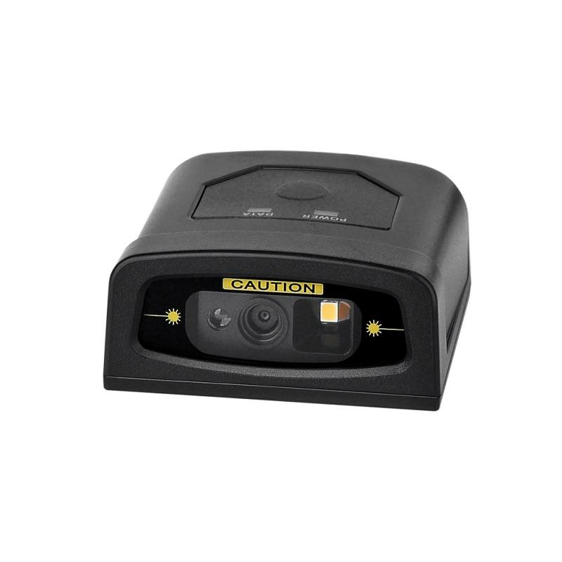Lector de Código de Barra y QR AON, FS-200 2D, formato escritorio, conexión RJ45, compatible con USB y RS232, Negro