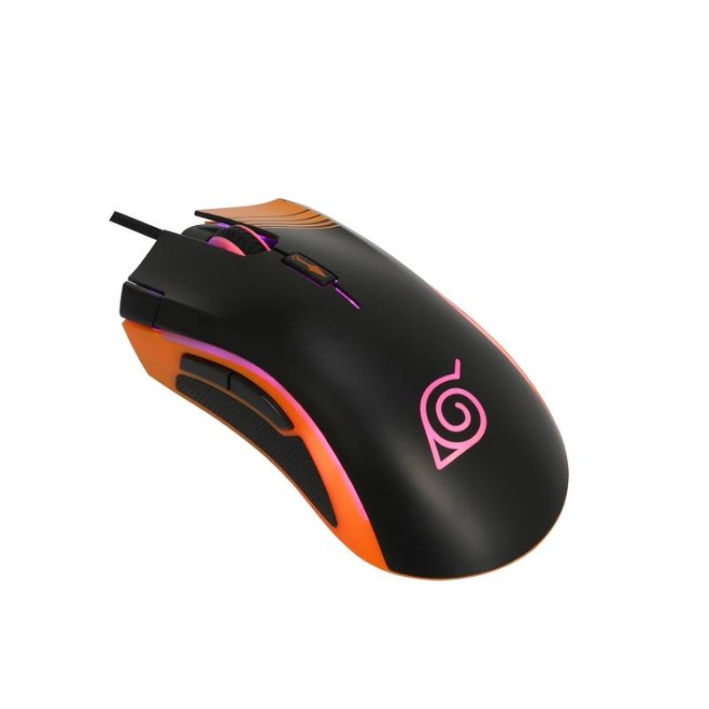 Raton Gaming CheckPoint MX-200 Naruto Shippuden Leaf Ninja, 7 botones, 10,000 DPI, conexión USB, Serie naruto, RGB