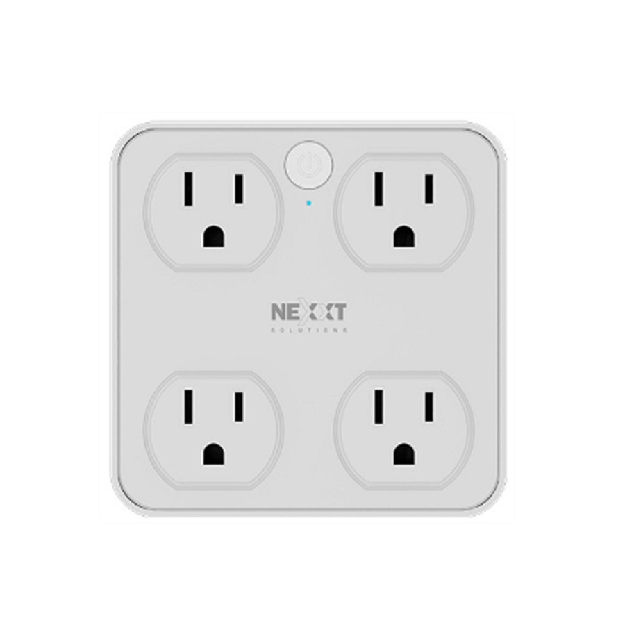 Interruptor Nexxt NHP-T615, 4 Salidas, Smart Wi-Fi 2.4GHz, 2 USB-A, 2 USB-C, 100V/240V, Blanco