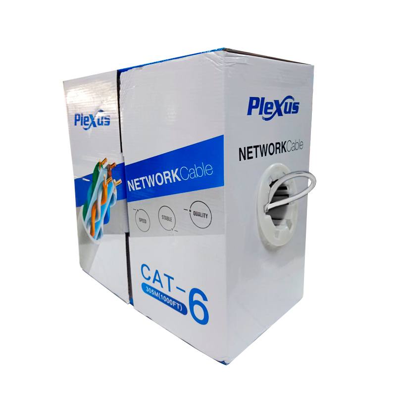 Caja de Cable UTP Cat6 Plexus, CMP, 1000 Pies, Blanco, para interiores, 100% Cobre Pass Fluke
