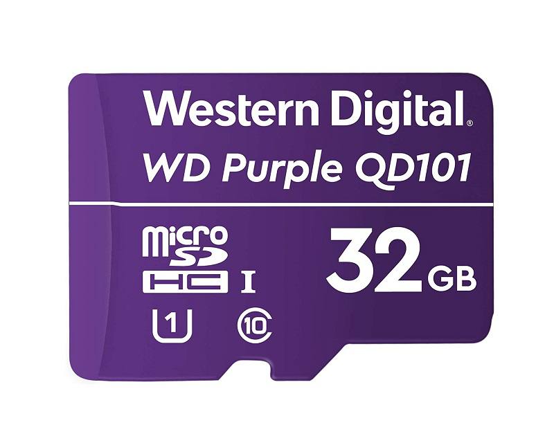 Memoria Micro SD Western Digital, SC QD101 De 32GB, Clase 10, SDHC Surveillance, Purple