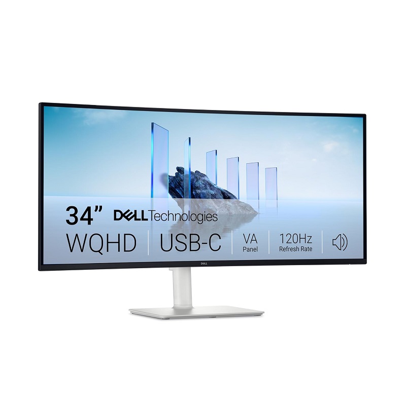 Monitor Curvo Dell S3425DW de 34" QHD, 120hz, 3ms, HDMI, USB Tipo C (DisplayPort PD), Altavoces integrados, AMD FreeSync Premium