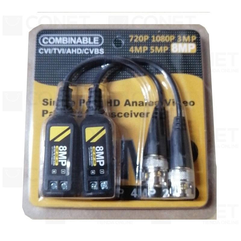 Video Balun En Par HD Con Tornillos, Passive 8MP