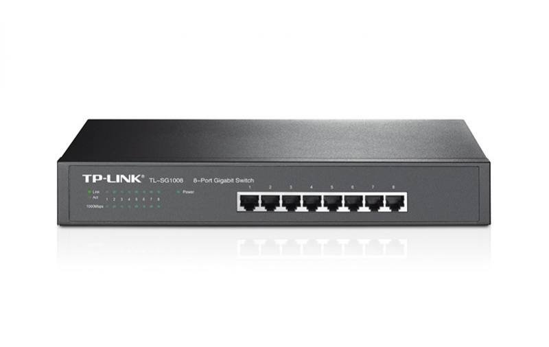 Switch TP-LINK de Sobremesa con 8 puertos Gigabit RJ45 a 10/100/1000Mbps