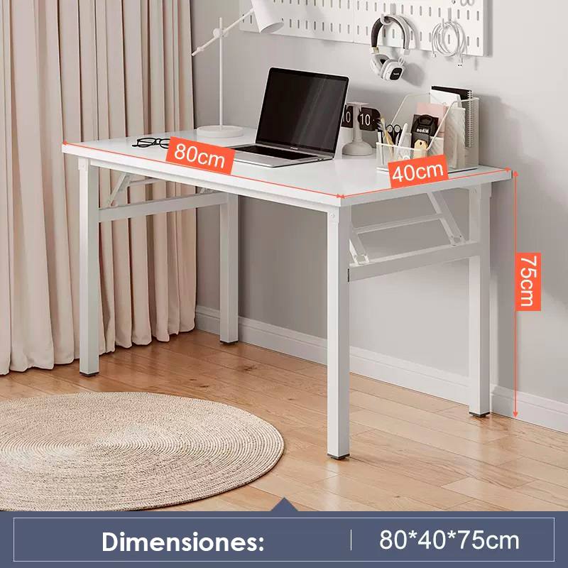 Escritorio de Oficina QinXiang A288-D4 de 32", plegable, color Blanco