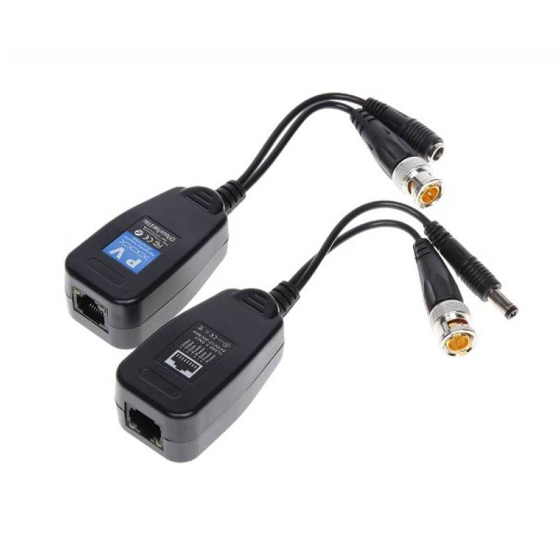 Video Balun HD RJ45 con poder de 1 Channel Passive Pares