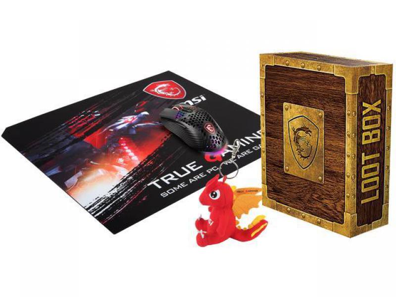 Kit Gaming MSI Loot Box Pack, incluye Ratón, mousepad y Llavero Dragon