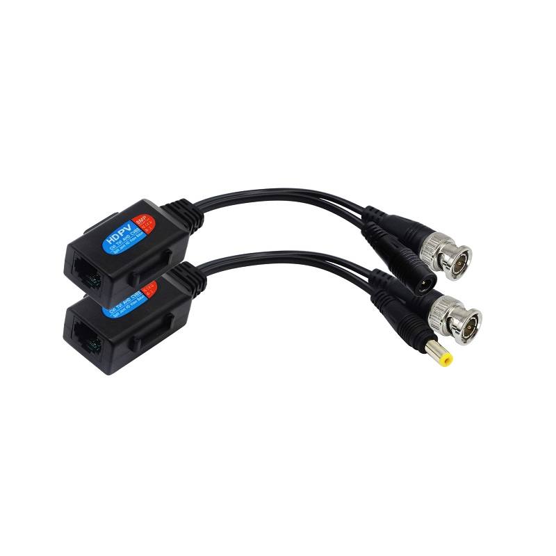 Video Balun 4K HD RJ45 BNC+DC, con poder de 1 Channel Passive Pares