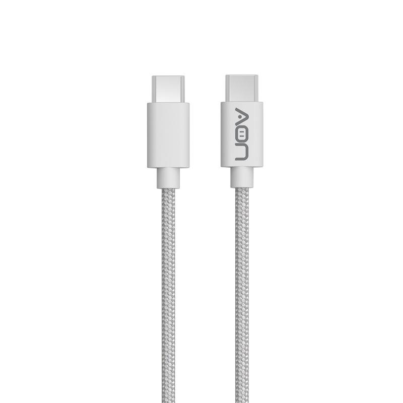 Cable USB Tipo C AON, Macho Macho, 2 Metros, sólo para carga, Blanco