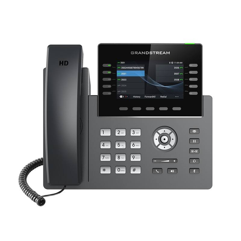 Telefono IP GRANDSTREAM GRP2615, 5 Cuentas y 10 Línea SIP,, WiFi Doble Banda, 2 Puertos Gigabit, Poe, Bluetooth