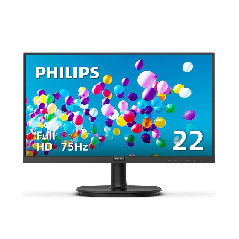 Monitor LED PHILIPS 221V8LN de 22" FHD, 75Hz, VGA, HDMI, Adaptive-Sync