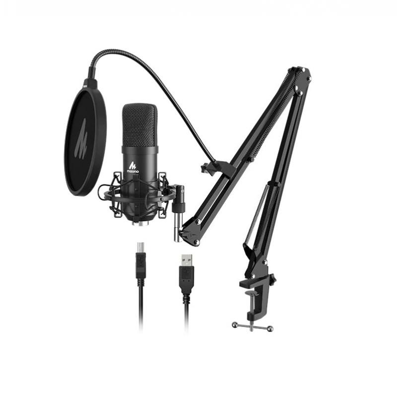 Micrófono Profesional MAONO A04, Con Condesandor, Conexión USB, Incluye Soporte De Mesa, Montura Antishok Y Filtro Pop