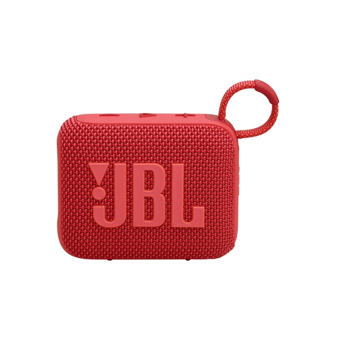 Bocina JBL GO 4 portátil, conexión Bluetooth, resistente al polvo y al agua IP67, color Rojo