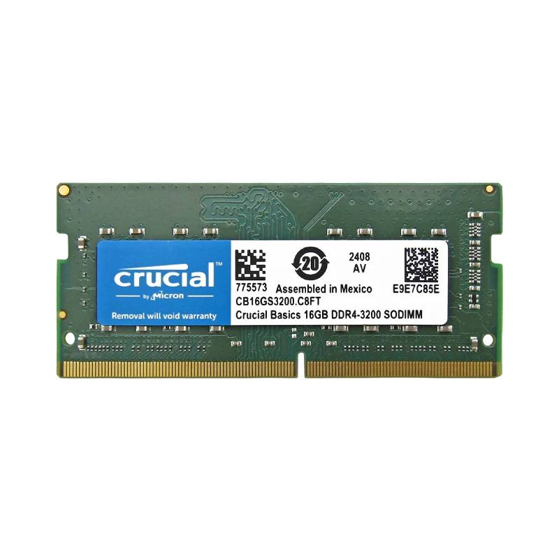 Memoria RAM DDR4 16GB, 3200MHz (PC4 25600), SODIMM CRUCIAL, 1.2V, CL22
