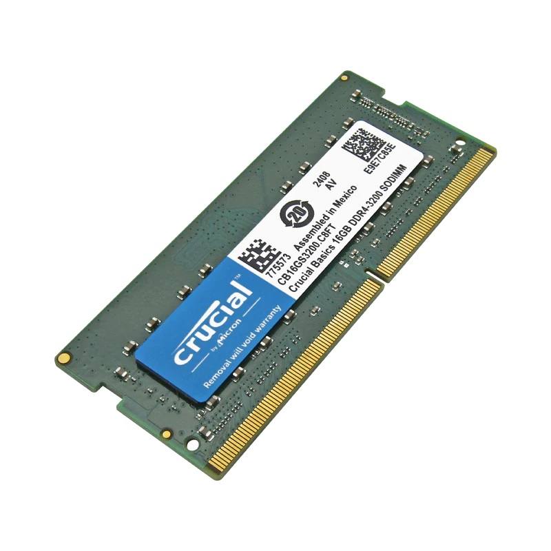 Memoria RAM DDR4 16GB, 3200MHz (PC4 25600), SODIMM CRUCIAL, 1.2V
