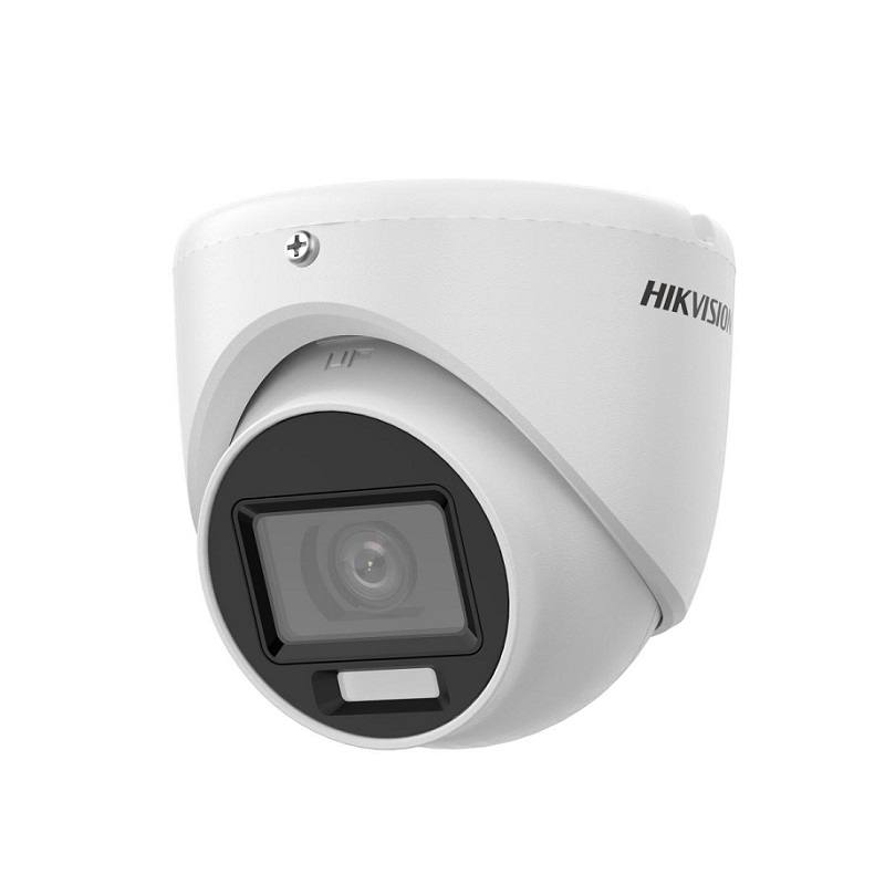 Cámara Domo Hikvision TVI/AHD/CVI/CVBS, 2.8mm, 2MP, IR 20m, Smart Hybrid Light, Micrófono, dWDR, M12, IP67, Metal