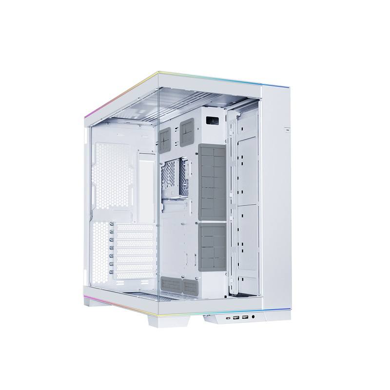 Gabinete Gaming LIAN LI O11 Dynamic EVO RGB, ATX Mid Tower, panel lateral y frontal de vidrio templado, Blanco