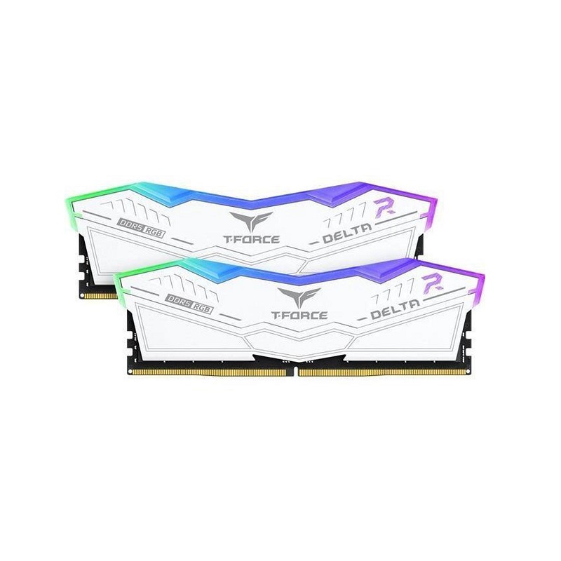 Memoria RAM DDR5 16GB (2x 8GB) 6000Mhz DIMM Team Group PC5-48000, CL38, 1.25V, T-Force DELTA α RGB, Blanco