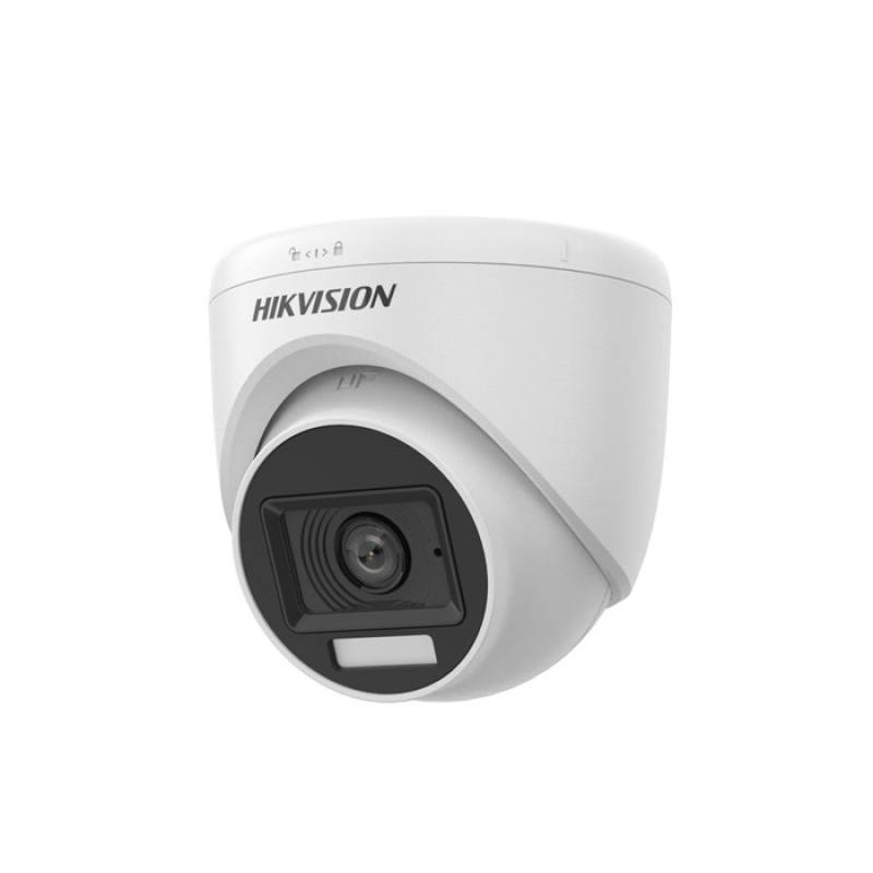 Cámara Domo Hikvision TVI/AHD/CVI/CVBS, 2.8mm, 2MP, IR 20m, Smart Hybrid Light, Micrófono, dWDR, M12, IP67, Plástica