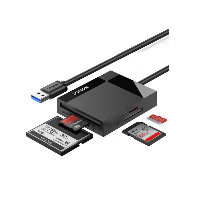 Adaptador Ugreen 4 en 1, USB 3.0, Lector de Memorias SD, Micro SD y tarjetas TF