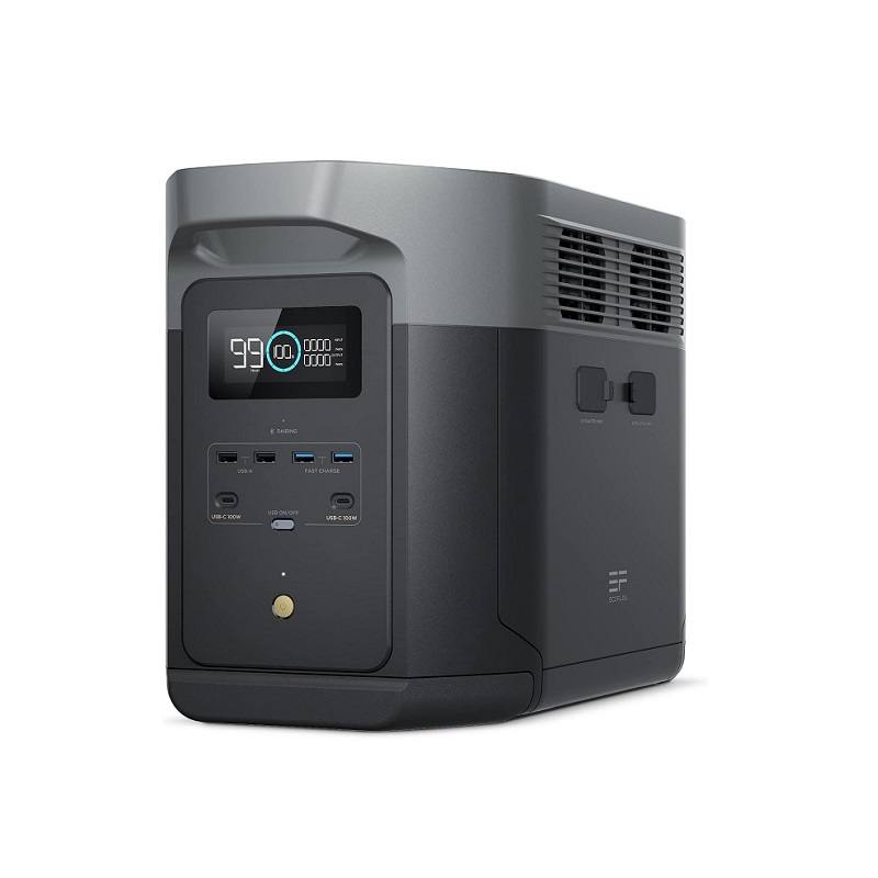 Estación de poder Generador EcoFlow DELTA 2 Max, Capacidad 2048Wh, 6 salidas AC, 2400W, Surge 4800W, 120V