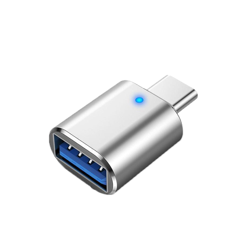 Adaptador convertidor Mini OTG T-VISION de USB Tipo C macho a USB 3.0 hembra, gris