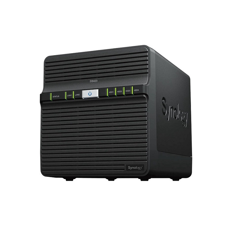 NAS Synology DS423, para 4 discos, Realtek RTD1619B 4 núcleos a 1.7GHz, 2GB RAM DDR4, 2x USB3.2, 2x RJ-45 1GbE