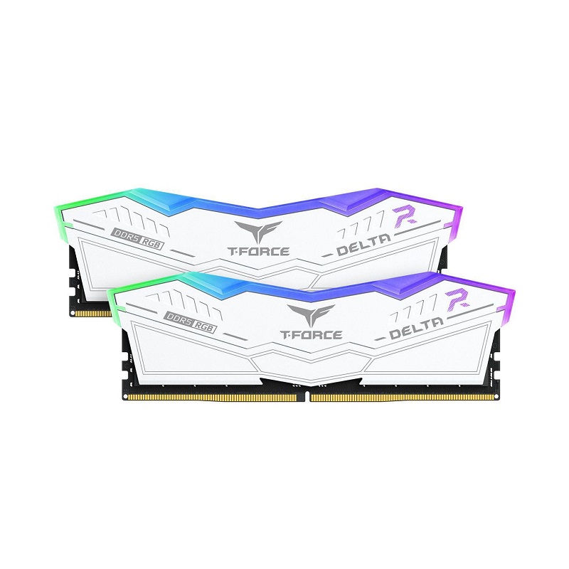 Memoria RAM DDR5 16GB (2x 8GB) 6000Mhz DIMM Team Group PC5-48000, CL38, 1.25V, T-Force DELTA RGB, Blanco