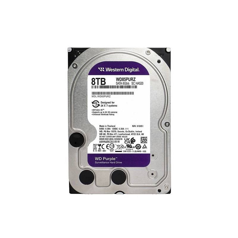 Disco Duro WD Para Video Vigilancia Morado 8TB 3.5, 5640RPM, 256MB, 6.0Gb/s Purple