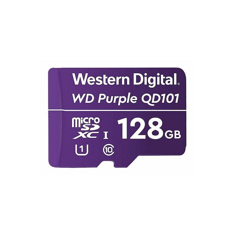 Memoria Micro SD Western Digital, SC QD101 De 128GB, Clase 10, SDXC Surveillance, Purple
