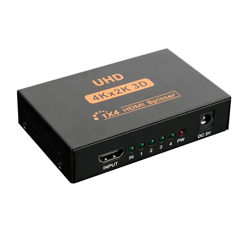 Splitter HDMI De 4 Puertos, HDMI 1.4b, 3D,1080p, Hasta UHD 4Kx2K