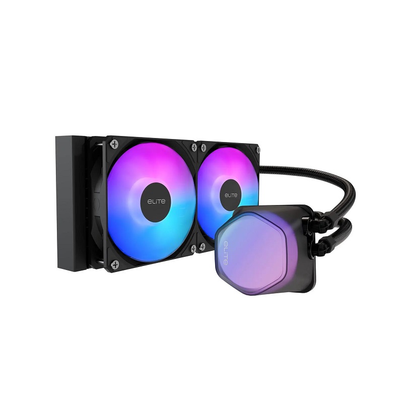 Sistema de Enfriamiento Liquido Cooler Master, 240 Elite Liquid ARGB, 240mm Dual Fan, 2100RPM, Negro