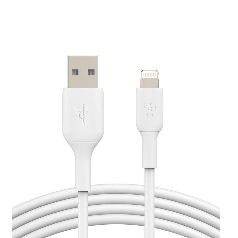 Cable USB 2.0 a Lightning Boost Charge BELKIN, de 2M, color Blanco.