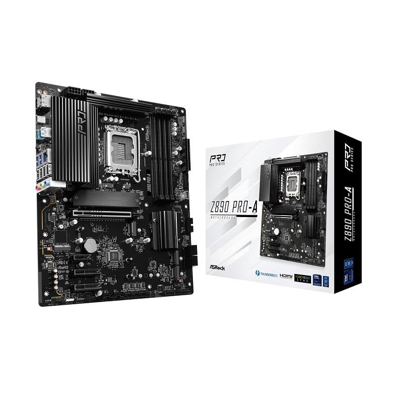 Tarjeta Madre ASROCK Z890 Pro-A, LGA 1851, DDR5 9066+(OC), M.2, SATA3 6Gb/s, HDMI, DisplayPort, LAN, ATX