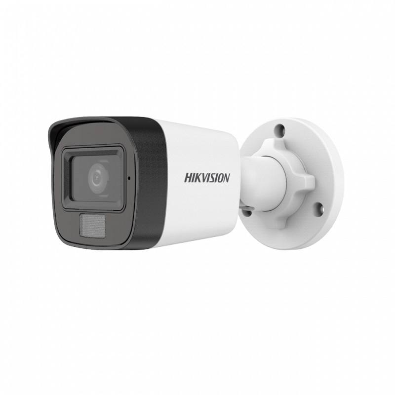 Cámara Bullet Hikvision TVI/AHD/CVI/CVBS, 2.8mm, 2MP FHD, IR 30m, Micrófono, IP67, Metal