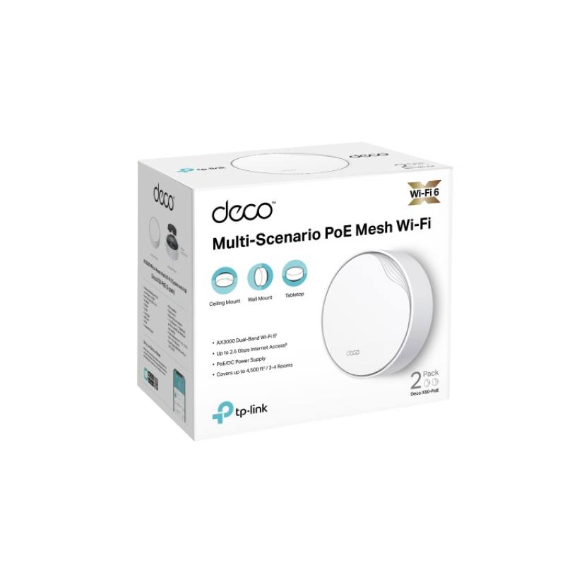 Router Inalambrico TP-Link DECO X50 Poe, Wi-Fi 6 Mesh AI AX3000